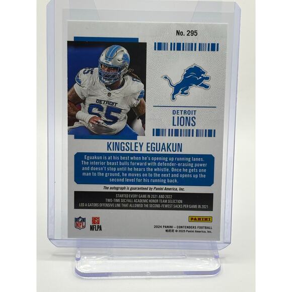 2024 Panini Contenders Kingsley Eguakun Rookie Ticket Auto Detroit Lions RC - Picture 2 of 2